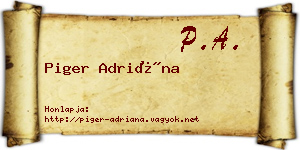 Piger Adriána névjegykártya